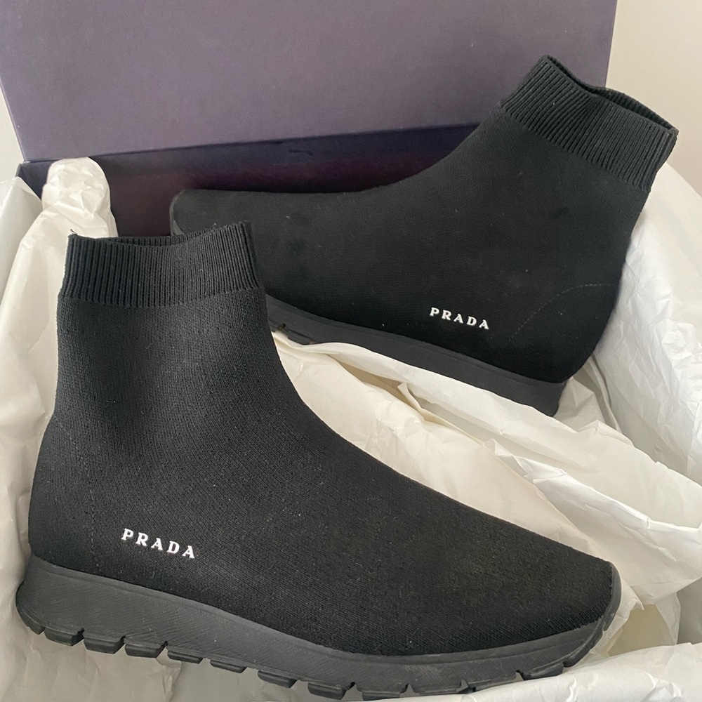 Prada Black High-Top Sock Sneakers